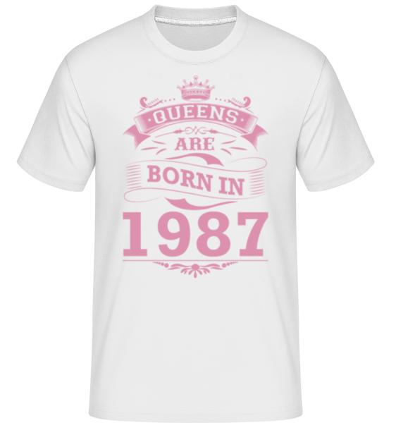 Queens Are Born In 1987 - Shirtinator Männer T-Shirt - Weiß - Vorne