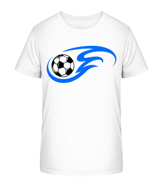 Football Flame - Kinder Bio T-Shirt Stanley Stella - Weiß - Vorne
