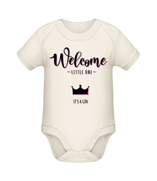 Welcome It´s A Girl - Baby Bio Strampler - Creme - Vorne