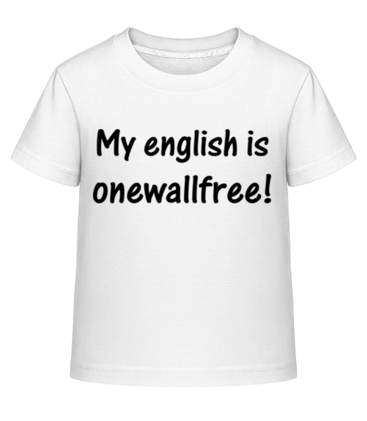 Onewallfree English - Kinder Shirtinator T-Shirt - Weiß - Vorne