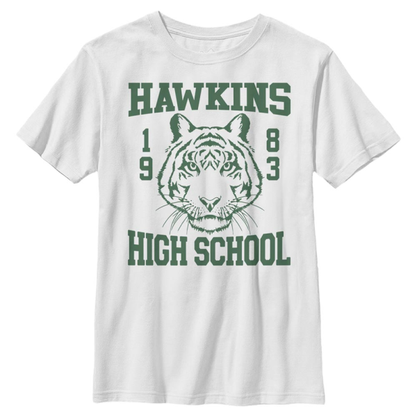 Netflix - Stranger Things - Hawkins High Tiger 1983 - Kinder T-Shirt - Weiß - Vorne