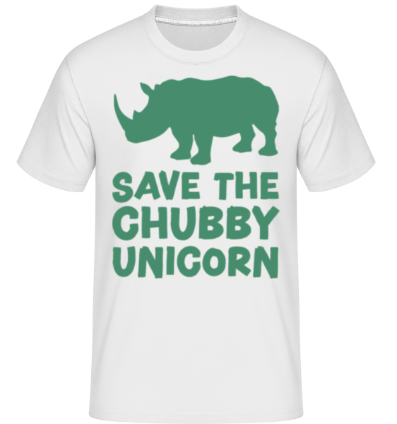 Save The Chubby Unicorn -  Shirtinator Men's T-Shirt - White - Front