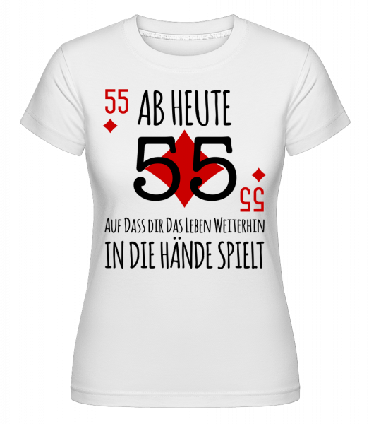 Schnapszahl 55 - Shirtinator Frauen T-Shirt - Weiß - Vorn