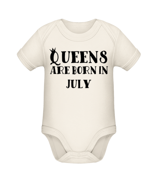 Queens Are Born In July - Baby Bio Strampler - Creme - Vorne