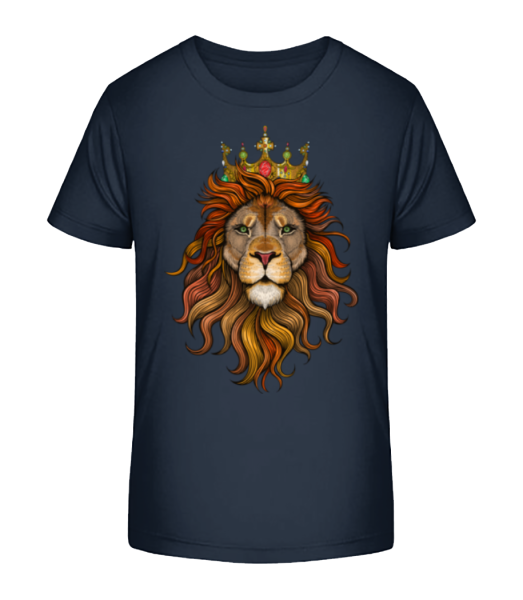 Löwenkönig - Kinder Bio T-Shirt Stanley Stella - Marine - Vorne