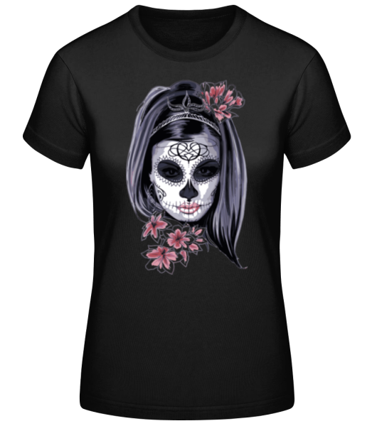 Gruselmädchen Maske - Frauen Basic T-Shirt - Schwarz - Vorne