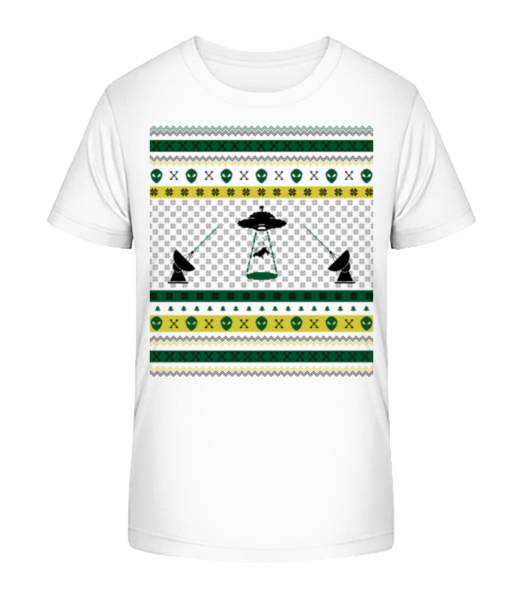 Alien Christmas - Kid's Bio T-Shirt Stanley Stella - White - Front