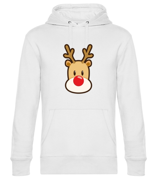 Reindeer Logo - Unisex Premium Hoodie - White - Front