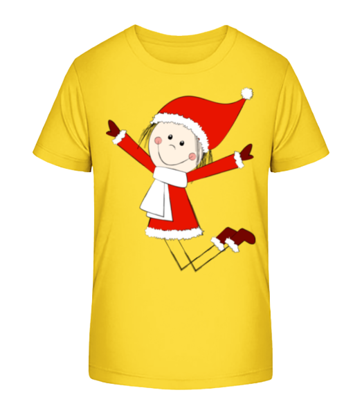 Christmas Girl - Kid's Bio T-Shirt Stanley Stella - Yellow - Front