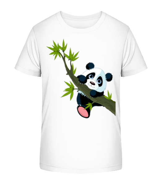 Panda On A Branch - Kid's Bio T-Shirt Stanley Stella - White - Front