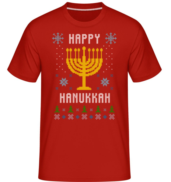Happy Hanukkah - Shirtinator Männer T-Shirt - Rot - Vorne