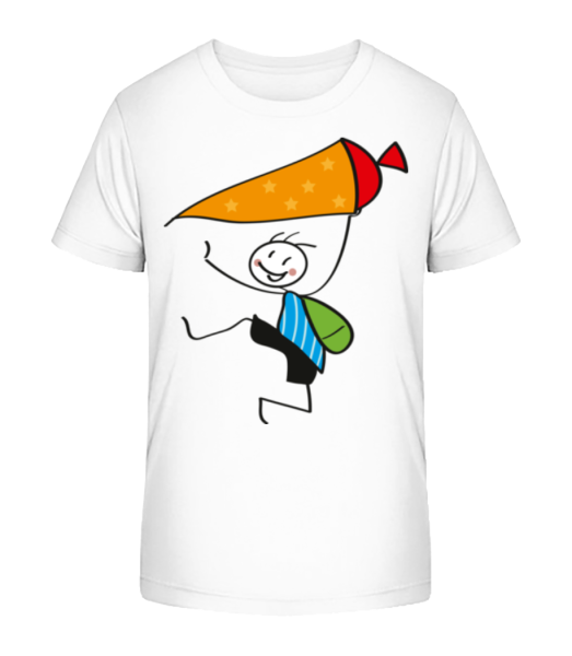 Kind Mit Sternchen-Schultüte - Kinder Bio T-Shirt Stanley Stella - Weiß - Vorne