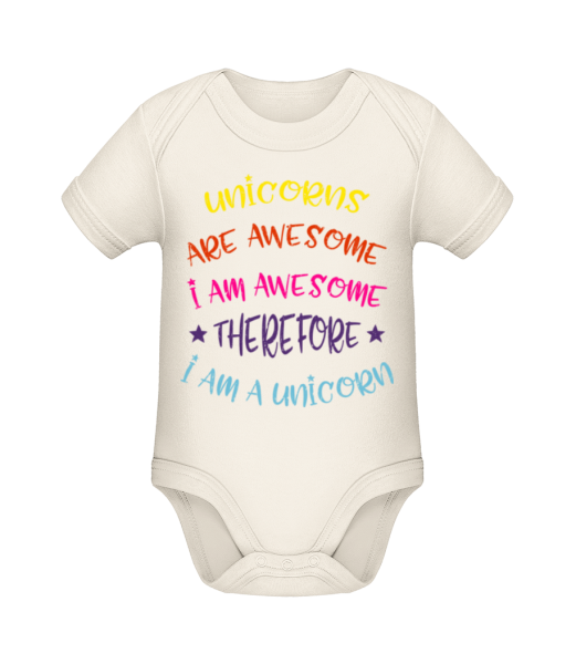 I'm A Unicorn - Organic Baby Body - Cream - Front