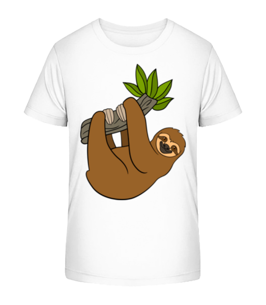 Sloth Hangs On The Branch - Kid's Bio T-Shirt Stanley Stella - White - Front