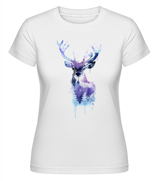 Artistic Deer -  Shirtinator Women's T-Shirt - White - Vorn