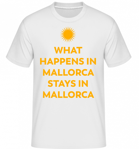 What Happens In Mallorca - Shirtinator Männer T-Shirt - Weiß - Vorn