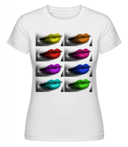 Regenbogen Lippen - Shirtinator Frauen T-Shirt - Weiß - Vorn