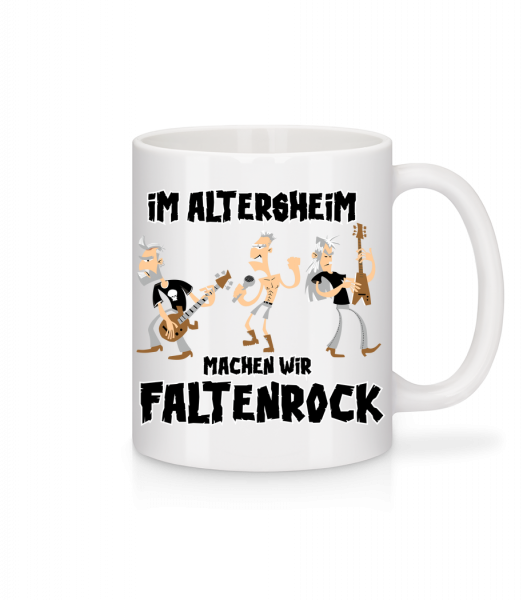 Faltenrock Im Altersheim - Tasse - Weiß - Vorn