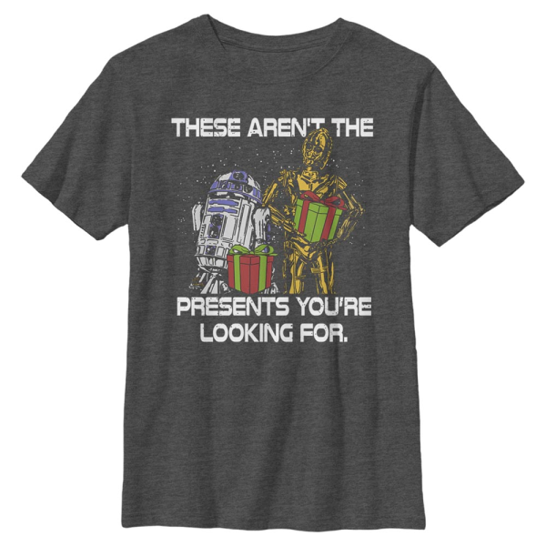 Star Wars - R2-D2 & C-3PO Presents - Kinder T-Shirt - Anthrazit meliert - Vorne