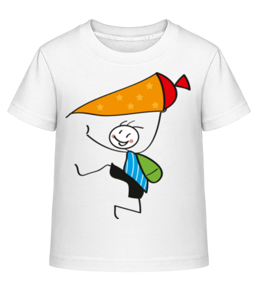 Kind Mit Sternchen-Schultüte - Kinder Shirtinator T-Shirt - Weiß - Vorne