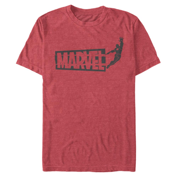 Marvel - Iron Man Fly By Logo - Männer T-Shirt - Rot meliert - Vorne