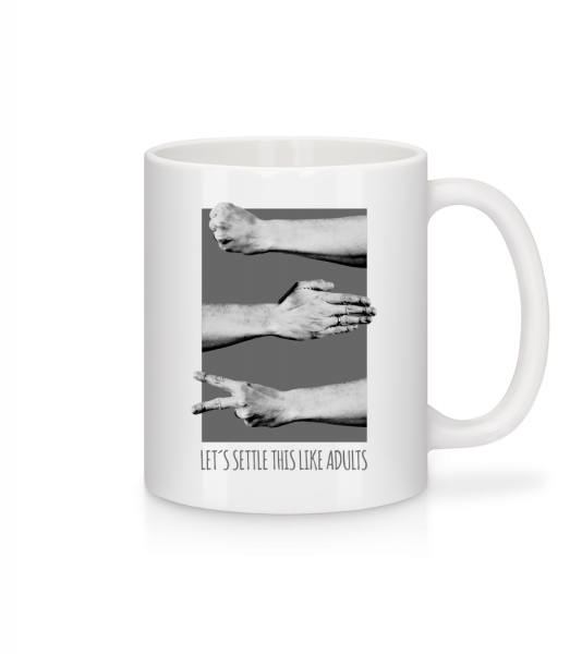 Let's Settle This Like Adults - Mug - White - Front