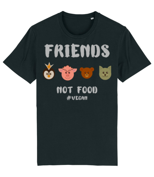 Friends Not Food - Männer Bio T-Shirt Stanley Stella - Schwarz - Vorne