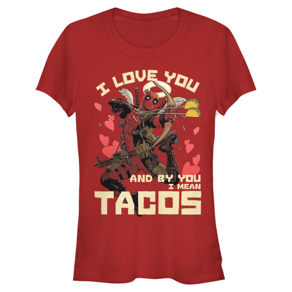 Marvel - Deadpool - Deadpool Taco Love - Valentinstag - Frauen T-Shirt - Rot - Vorne