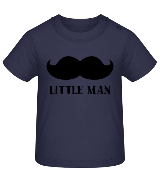 Little Man Mustache - Baby T-Shirt - Marine - Vorne