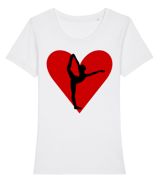 Yoga Herz - Frauen Bio T-Shirt Stanley Stella - Weiß - Vorne