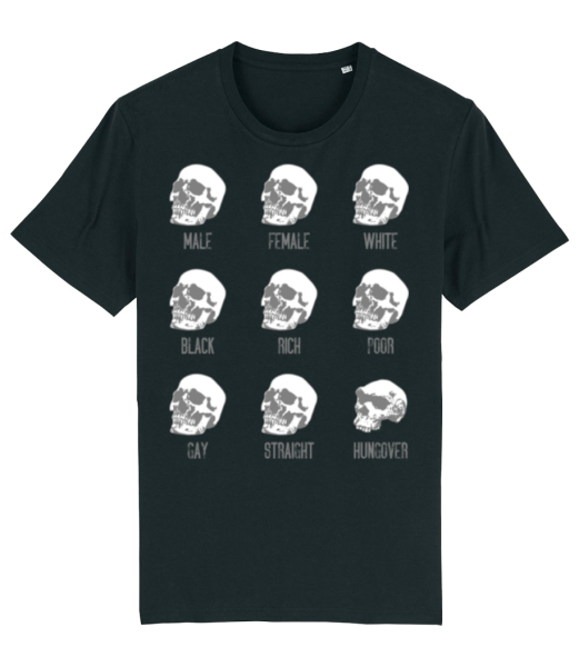Hungover Skull - Men's Organic T-Shirt Stanley Stella - Black - Front