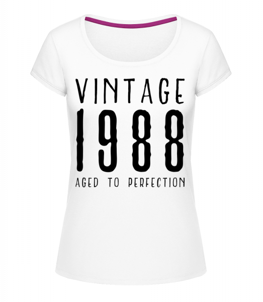 Vintage 1988 Aged To Perfection - Frauen T-Shirt U-Ausschnitt - Weiß - Vorn