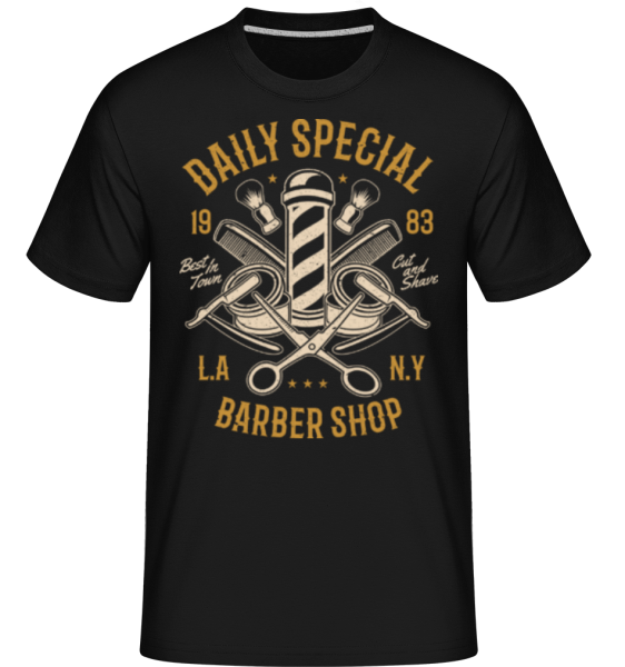 Daily Special Barber Shop -  Shirtinator Men's T-Shirt - Black - Front