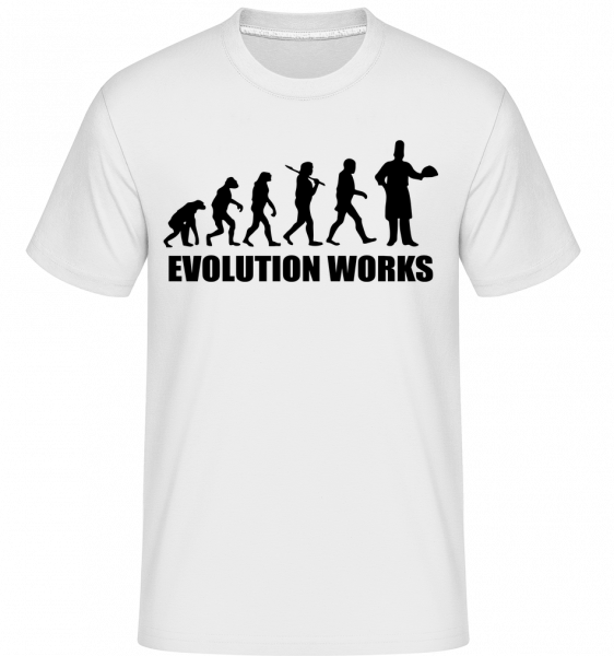 Evolution Works Cooking - Shirtinator Männer T-Shirt - Weiß - Vorn