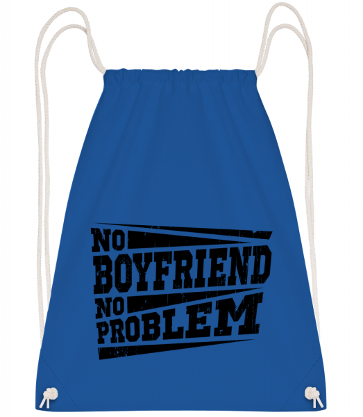 No Boyfriend No Problem - Drawstring Backpack - Royal blue - Vorn