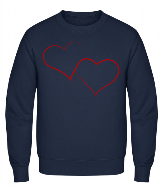 Two Hearts - Classic Set-In Sweatshirt - Navy - Vorn