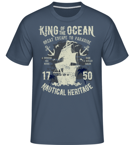 King Of The Ocean -  Shirtinator Men's T-Shirt - Denim - Front