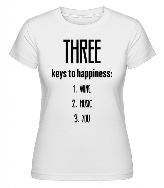 Three Keys To Happiness - Shirtinator Frauen T-Shirt - Weiß - Vorn