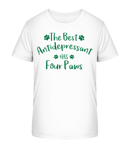 The Best Antidepressant - Kid's Bio T-Shirt Stanley Stella - White - Front