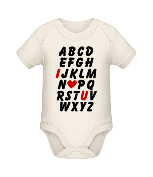 Love Alphabet - Organic Baby Body - Cream - Front