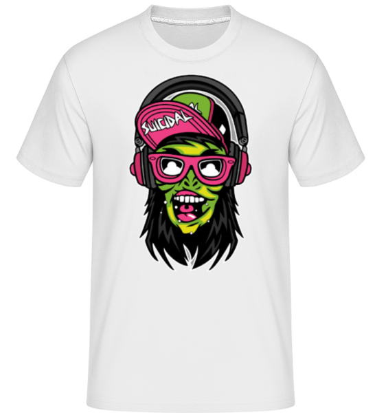 Zombie Headphone - Shirtinator Männer T-Shirt - Weiß - Vorne