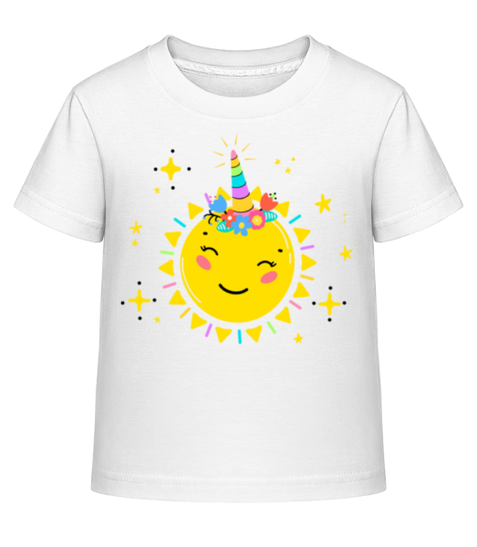 Fröhliche Sonne - Kinder Shirtinator T-Shirt - Weiß - Vorne