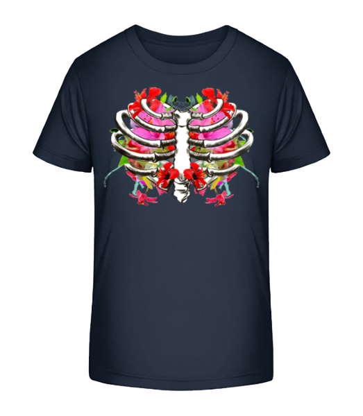 Blumenlunge - Kinder Bio T-Shirt Stanley Stella - Marine - Vorne