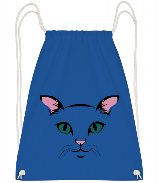 Cute Cat Kids - Drawstring Backpack - Royal blue - Vorn