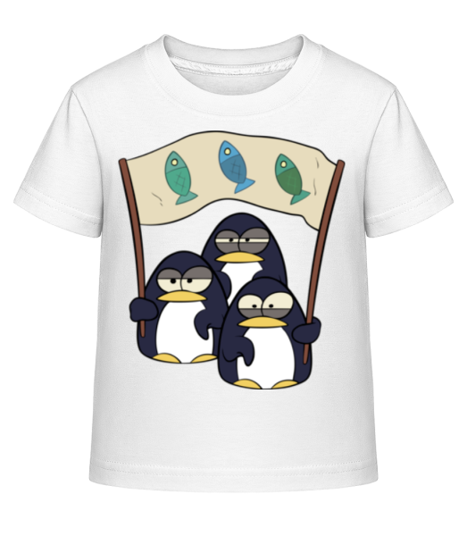 Pinguine Warten Auf Fische - Kinder Shirtinator T-Shirt - Weiß - Vorne