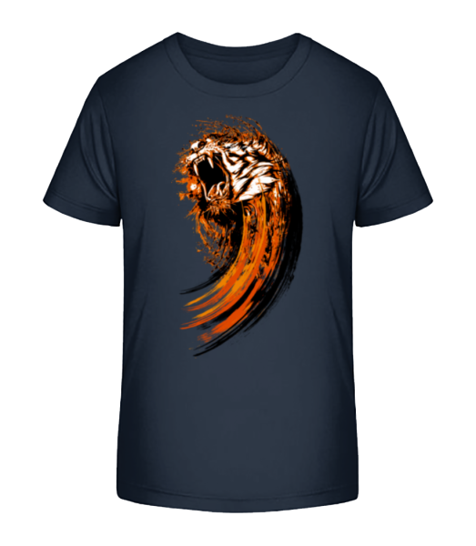 Brüllender Tiger - Kinder Bio T-Shirt Stanley Stella - Marine - Vorne