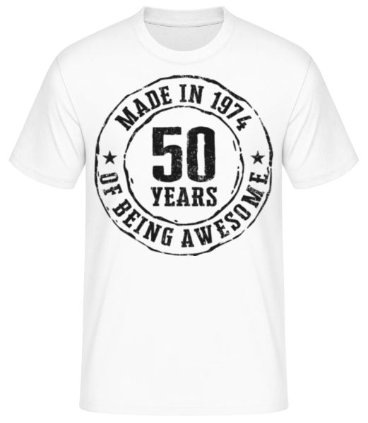 Made In 1974 - Männer Basic T-Shirt - Weiß - Vorne