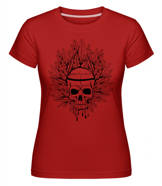 Skull Indian Tattoo -  Shirtinator Women's T-Shirt - Red - Vorn