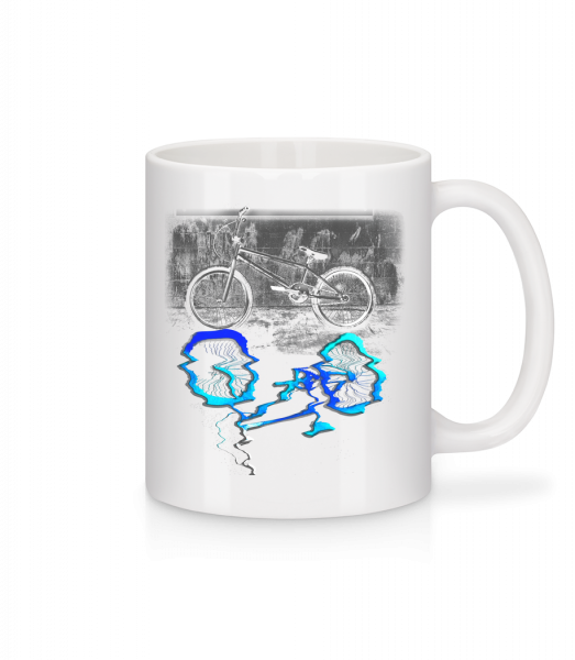 Fahrrad Pfütze - Tasse - Weiß - Vorn