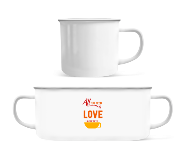 Love Or More Coffee - Enamel-cup - White - Front